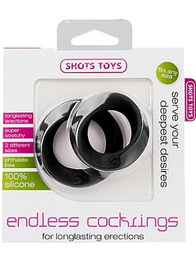 Shots Toys: Endless Cockrings, 2 stk, svart