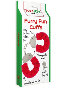 Toy Joy: Furry Fun Cuffs Plush, rød