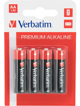 Verbatim Batterier: Premium, AA (LR6), 1,5V, Alkaline, 4 stk