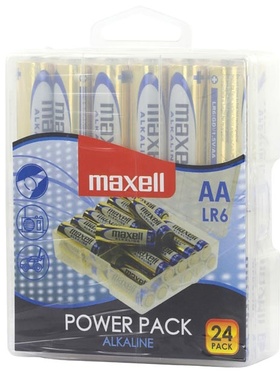 Maxell Batterier: Power Pack, AA (LR6) 1,5V, Alkaline, 24 stk
