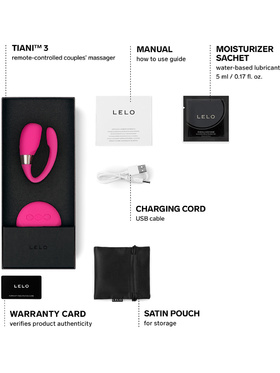 LELO: Tiani 3, Remote Couples Massager, cerise