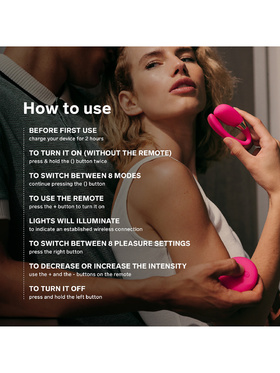 LELO: Tiani 3, Remote Couples Massager, cerise