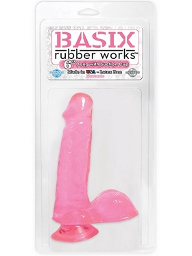 Pipedream Basix: Dildo med Sugekopp, 15 cm, rosa