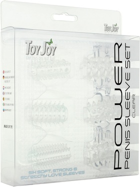 Toy Joy: Power Penis Sleeve Set, gjennomsiktig