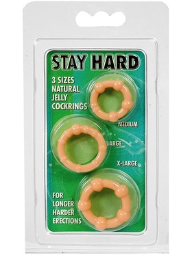 Stay Hard: Penisringer, hudfarge, 3 stk