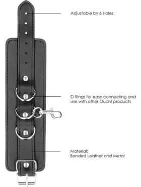 Ouch!: Leather Hand and Legcuffs, svart