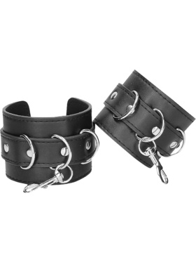Ouch!: Leather Hand and Legcuffs, svart