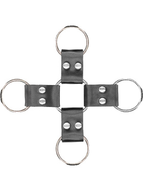 Ouch!: Leather Hand and Legcuffs, svart