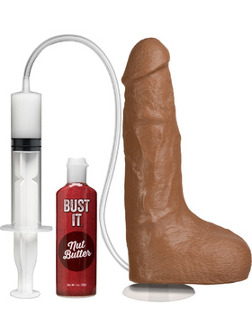 Doc Johnson: Bust It, Squirting Realistic Cock, 21 cm, mørk