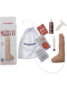Doc Johnson: Bust It, Squirting Realistic Cock, 21 cm, lys