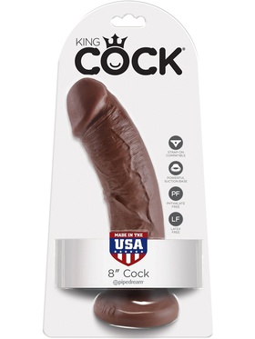 King Cock: Realistic Dildo, 20 cm, mørk