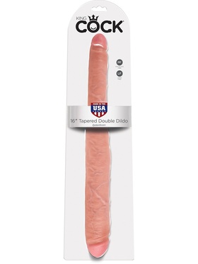 King Cock: Tapered Double Dildo, 41 cm, lys