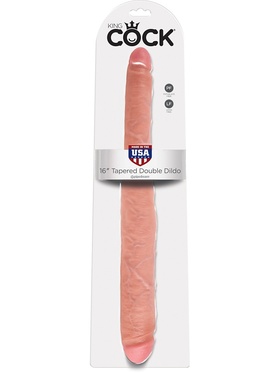 King Cock: Tapered Double Dildo, 41 cm, lys