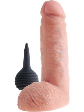 King Cock: Squirting Cock with Balls, 20 cm, lys