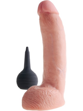King Cock: Squirting Cock with Balls, 23 cm, lys