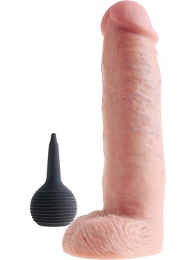 King Cock: Squirting Cock with Balls, 25 cm, lys