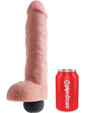 King Cock: Squirting Cock with Balls, 26 cm, lys