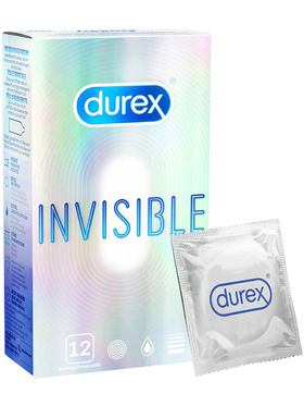 Durex Invisible: Extra Thin, Extra Lubricated, Kondomer, 12 stk