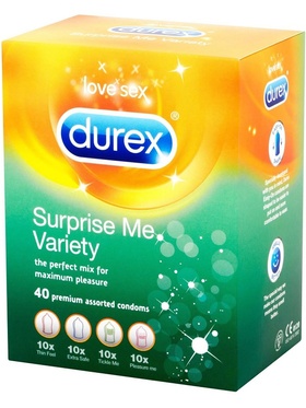 Durex Surprise Me Variety: Kondomer, 40 stk
