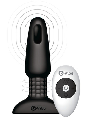 B-Vibe: Rimming 2, Waterproof Remote Control Vibrating Plug, svart