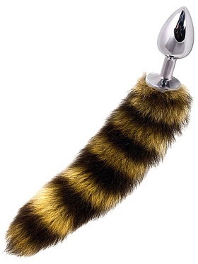 Dolce Piccante: Jewellery Plug with Tail, stripe/sølv, small