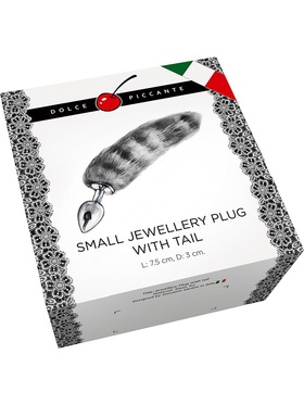 Dolce Piccante: Jewellery Plug with Tail, stripe/sølv, small