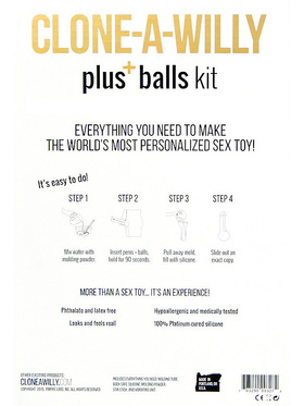Clone-A-Willy: Vibrerende Peniskopi + balls kit, hudfarge
