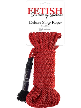 Pipedream Fetish Fantasy: Deluxe Silky Rope, rød, 9.75m