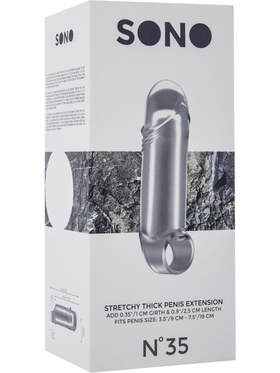 Sono: Stretchy Thick Penis Extension No. 35, gjennomsiktig