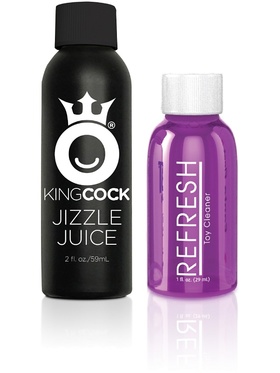 King Cock: Squirting Cock with Balls, 23 cm, mørk