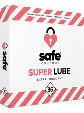 Safe Condoms: Super Lube, Extra Lubricant, 36 stk
