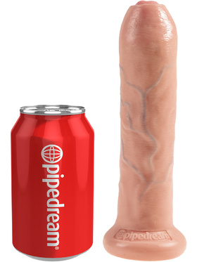 King Cock: Uncut Cock Dildo, 21 cm, lys