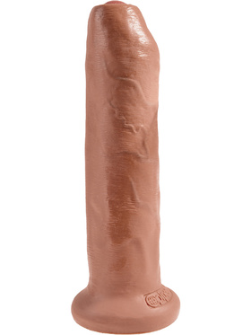 King Cock: Uncut Cock Dildo, 21 cm, lysebrun