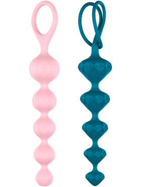 Satisfyer: Love Beads, Super Soft Silicone Beads, rosa/turkis