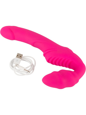 You2Toys: Vibrating Strapless Strap-On, Double Teaser, rosa