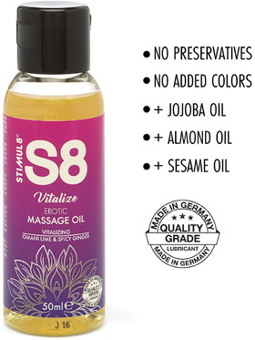 Stimul8: S8 Erotic Massage Oil, 3x50 ml