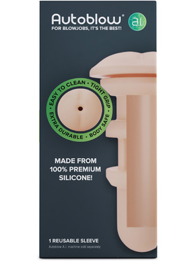 Autoblow A.I: Silicone Anus Sleeve, lys