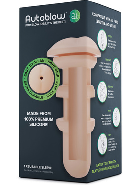 Autoblow A.I: Silicone Anus Sleeve, lys