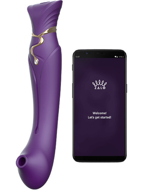 Zalo: Queen Set, G-spot PulseWave Vibrator with Suction Sleeve, lilla