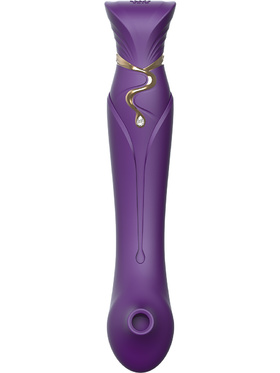 Zalo: Queen Set, G-spot PulseWave Vibrator with Suction Sleeve, lilla
