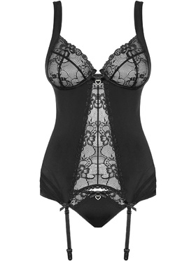 Obsessive: Heartina, Underwire Corset & Panties, svart