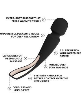 LELO: Smart Wand 2, All-Over Body Massager, stor, svart