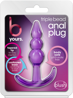 B Yours: Triple Bead Anal Plug, lilla