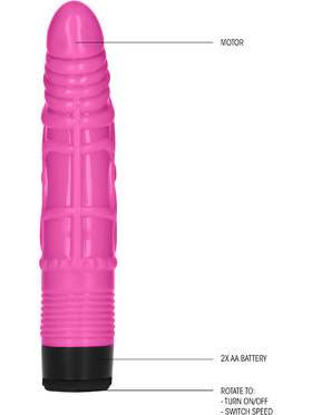 Shots Toys: GC 8 Inch Slight Realistic Dildo Vibe, rosa