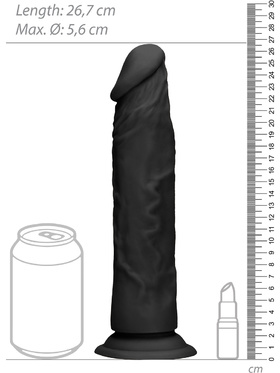 RealRock Skin: Realistic Dildo, 27 cm, svart