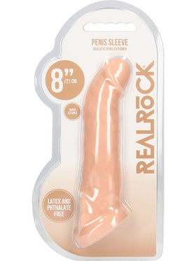 RealRock Skin: Penis Extender with Rings, 21 cm, lys