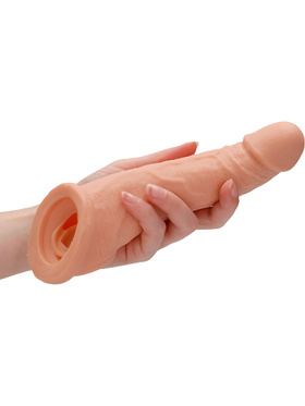 RealRock Skin: Penis Extender with Rings, 21 cm, lys
