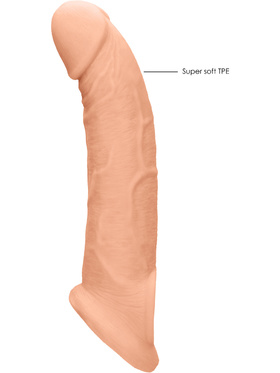 RealRock Skin: Penis Extender with Rings, 22 cm, lys