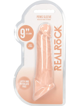 RealRock Skin: Penis Extender with Rings, 22 cm, lys