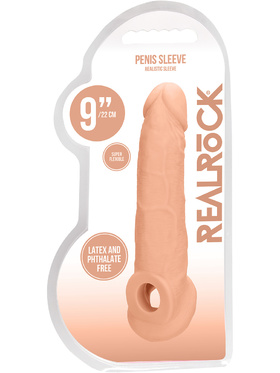 RealRock Skin: Penis Extender with Rings, 22 cm, lys